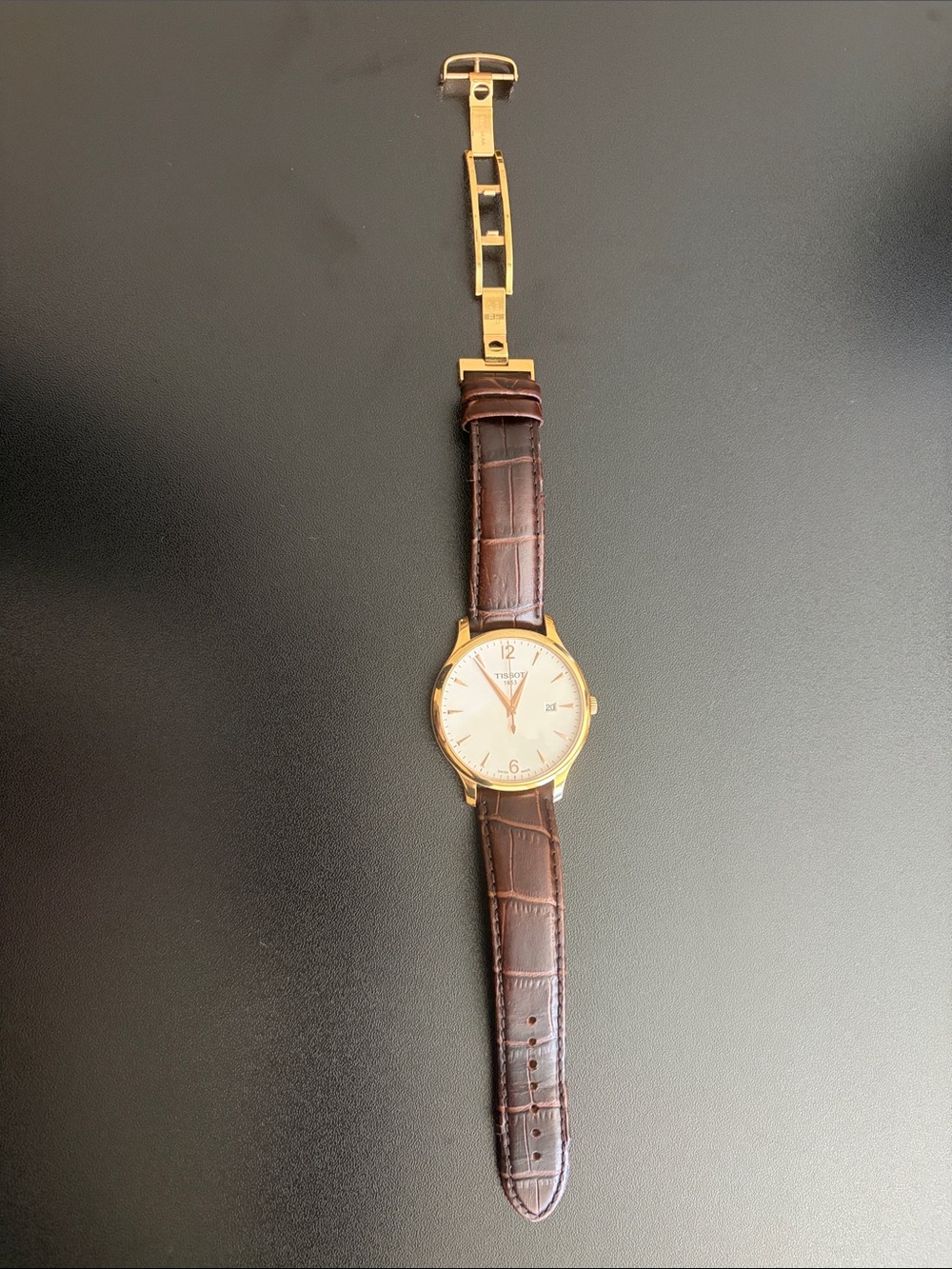 Tissot 1853 Tradition Swiss Quartz Gold-Tone Watch – T063.610.A
